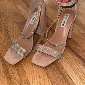 Steve Madden Nude Rhinestone Heels